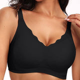 Cross-border Plus Size Underwear Jelly Wire Free Bra Three Quarters Cup Seamless Cotton Solid Custom European American Style