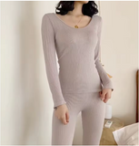 Luxury Women’s Thermal Underwear Set – Long-Sleeved Warm Base Layer for Autumn & Winter Comfort