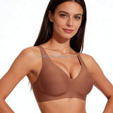 Breathable Nylon Fabric Women Seamless Deep V Jelly Bra Wireless Thin & Sexy No-Underwire Design 3/4 Cup Bras