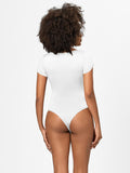 Women's Fashion One Piece Skinny Tight Bodysuit Casual Square Neck Short Sleeve T-Shirt Shapewear