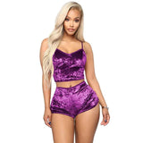 Lingerie Babydoll Thong Women Lingerie Sleepwear Velvet Lace Vest Shorts 2 Pcs Set Sexy Lingerie Vendor