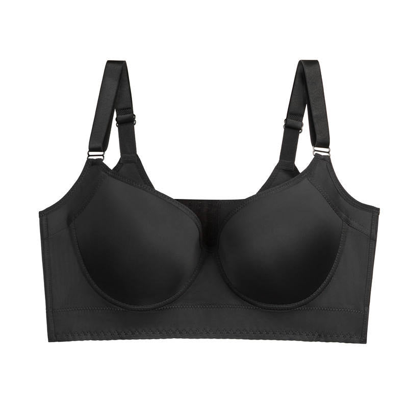 Ladies Underwear Breathable V Neck Smooth Underwire Gather Adjusted Anti Sagging Big Size Plus Size Seamless Bra