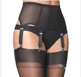 Luxury Mesh Garter Belt – Adjustable Non-Slip Design with Matching Stockings (Plus Size)