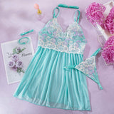 Wholesale Sexy Nightdress Embroidery Mesh Stitching Sexy Four-piece Set Lingerie