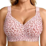 Wholesale High Quality Leopard Tattoo Women's Bra Back Push-up No Steel Ring Underwear Four Hook-and-eye Jelly Bra