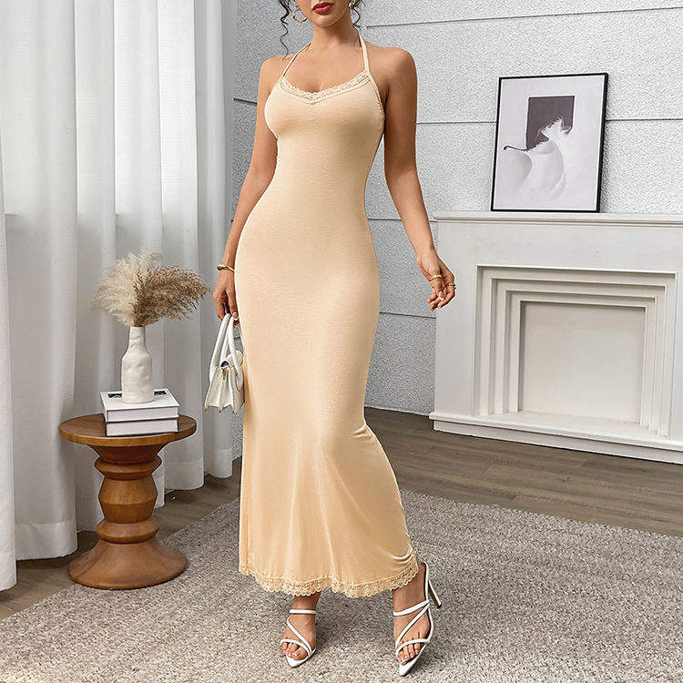 Neck Design Customized Comfortable Women Fashion Shapewear Dress Elegant Sexy Lace Body Shaping Long Skirt