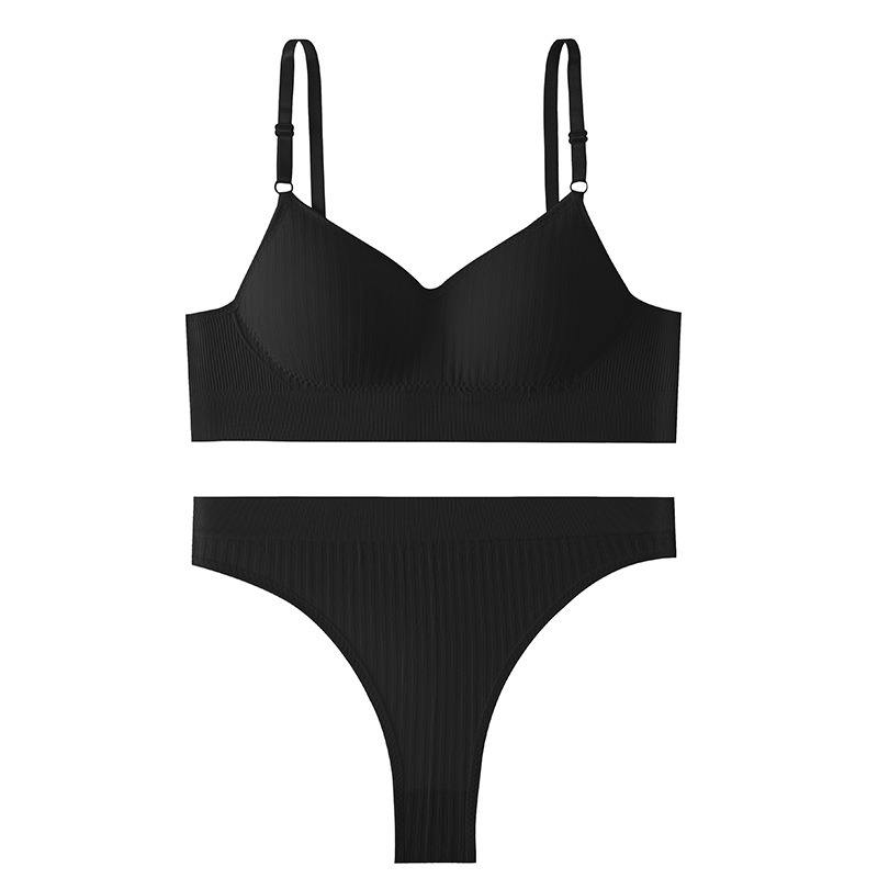 New Ladies Bra Adjustable Buckle Party Sexy Thong Suit Women's Underwear Set Comfortable Seamless T-Back