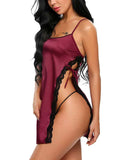Women's Erotic New Arrival Europe America Style High Split Cami Slip Dress