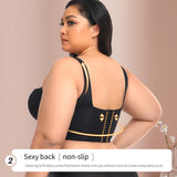 Girls Fitness Sport Bra Unique Big Size One-Piece Push-Up Knitted Elastic Shockproof Band Adjusted-Straps for