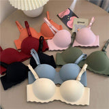 Women's Breathable Small Chest No Steel Ring Bra Seamless Push-up Underwear