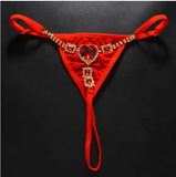 Women’s Rhinestone Heart Panties – Elegant Bikini Body Chain with Adjustable Low-Rise Waist