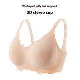 Cross-Border Solid Jelly Glue Steel Ring Small Gather-Up Women's Plus Size Seamless Push-Up Bra
