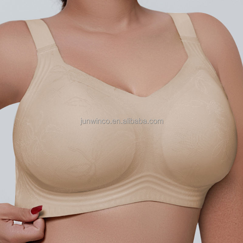 Extra Inclusive Triple Lift Jacquard Bra Full-Coverage Comfort Support Bra for Plus-Size Women
