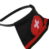 European American Sexy Black Nurse Sheath Skirt Game Costume Lingerie Set Embroidery
