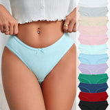 High Quality Lace Lace Bow Comfortable Seamless Solid Color Multicolor Breathable Cotton Triangle Women's Lingerie Panties