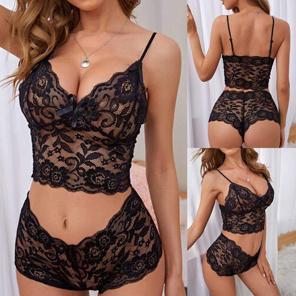 Two-piece Xxxxxl Sexy Nighty Lingerie Set Plus Size Women's Underwear Lingerie Set