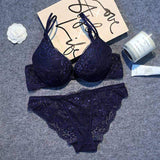 French Lingerie Set for Women - Deep V Push-Up Lace Bra Euro-American Sexy Style sexy bra and panties