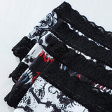 Popular Design Halloween Panties Lace Edge Dark Goth Skull Personality Comfortable Breathable Ladies Briefs for Ladies