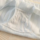 Cotton Women's Mid-Rise Seamless Everyday Bikini Panties Comfortable Breathable Cotton Simple Striped Bowknot for Girls