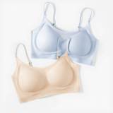 Ice Silk Ultra-thin Seamless Wire-Free Solid 3/4 Cup Bra Non-rimless Small Chest Push-up Invisible Summer Bra for Women
