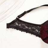 Best-Selling Floral Embroidery Bra - Sheer Mesh Minimalist Underwear for Women