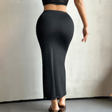 Summer Spring Half Tight Dress Casual Knit Base Bodycon Loungewear Maxi Long Bodycon Skirt for Women