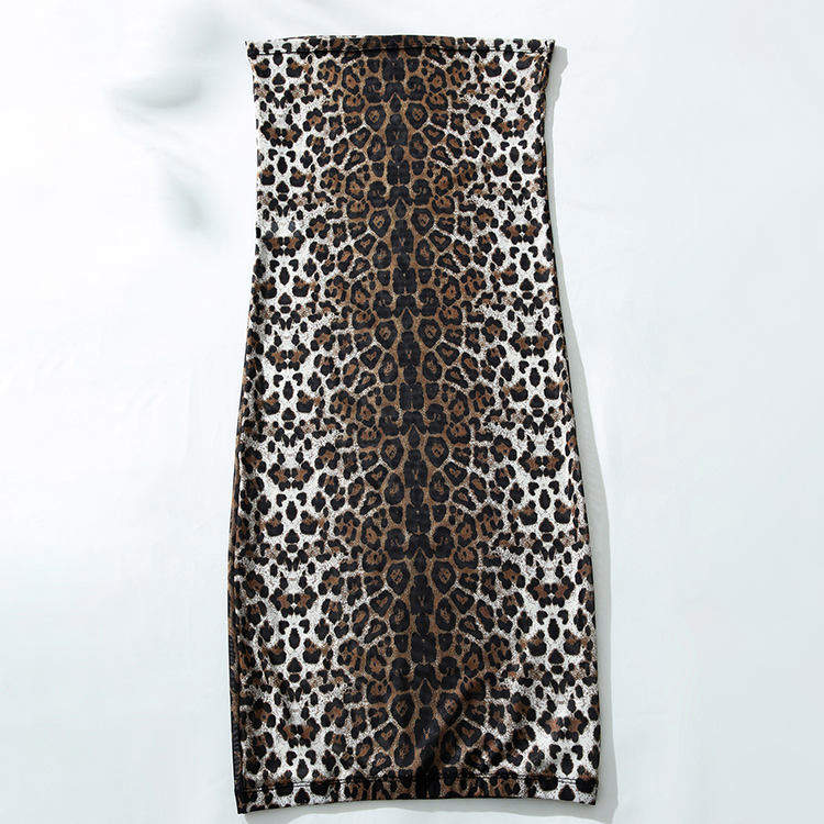 Hot Selling Sexy Womens Sexy Skirts Leopard Printed Ladies Sexy Skirt Elastic Suitable Leopard Sexy Long Skirt