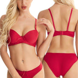 Sexy Xxxx Xxx Solid Padded Gather Women's Panties and Sexy Bra Women's Underwear