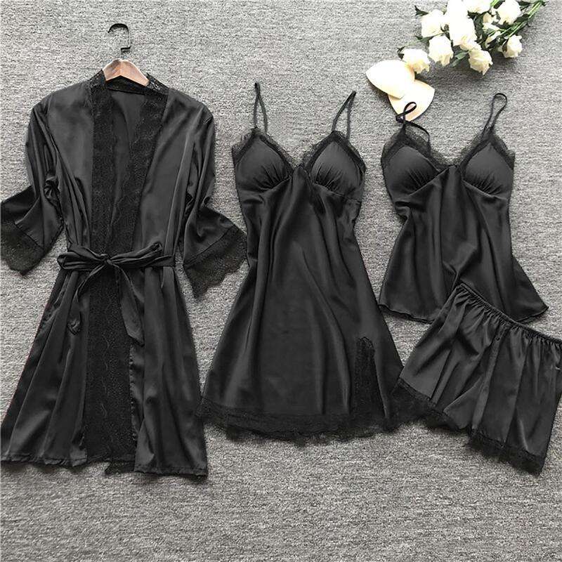 4-piece Pajamas for Women Pyjamas Women Sleepwear Women's Sleepwear
