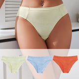 Soft Ice Silk Hipster Solid Color Ladies Quick Dry Underpant Breathable Women's Mid-rise Panties for Daily Wear
