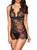 European and American Style New Erotic Sexy Eyelash Lace Nightdress Erotic Set