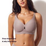 Cross-Border Supply Women's Regular Underwear Thin Water Drop Glow Bra with No Steel Ring Jelly Glue Wire-Free