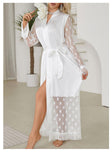 Sexy Ice Silk Night Gown Sexy Japanese Bathrobe Transparent Cardigan Pajamas
