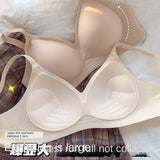 Women's Soft Support Bras Thin-Thickness Solid Palm-Style Large Fixed Cup No-Steel Ring Anti-Sagging Upper Support No-Trace