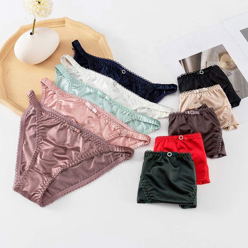 Ice Silk Seamless Underwear Women's Panties Thong Low Waist Sexy Secret Sexy Rhinestone Lingerie Seamless Brief Women Panty