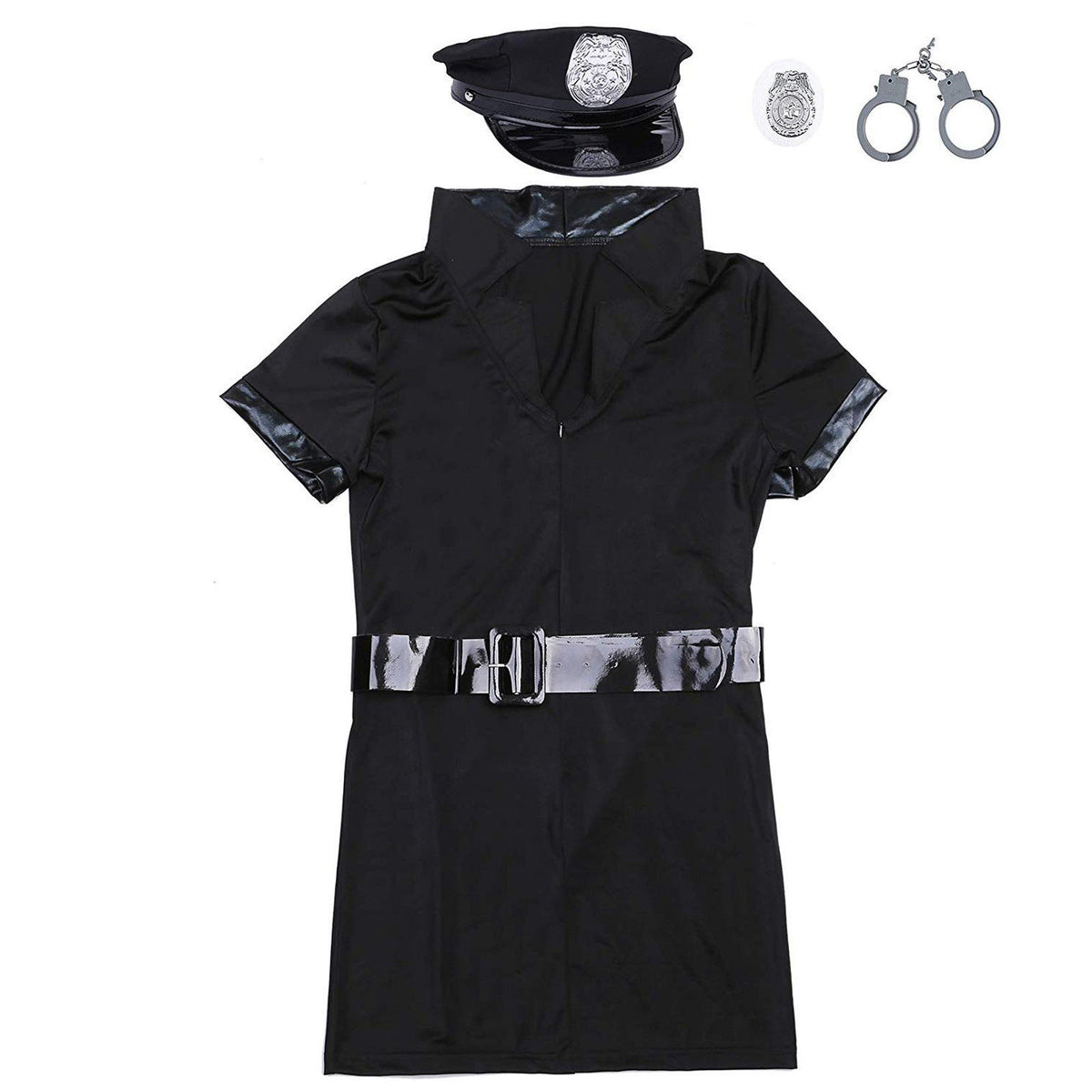 Hat Handcuffs Badge Xxxxxl Sexy Uniform Temptation Role Play Policewoman Uniform Suit Lingerie Set
