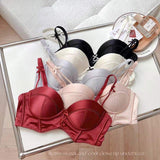 Satin Wireless Half-Cup Bra for Women - Push-Up Adjustable Bra Small Bust Lift & Side-Support bra