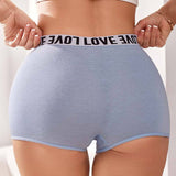 Breathable Soft High-waisted Letter Patterned Women's Underpants Lady Panties Boyshorts Daily