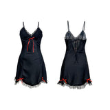 Sexy Hollow-out Lace Sling Nightgown Summer Breathable Underwear Homewear
