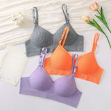 New Ladies Bra Adjustable Buckle Party Sexy Thong Suit Women's Underwear Set Comfortable Seamless T-Back