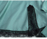 Women's Underwear Pajamas Sets Lingerie Dress Sexy Silk Satin Robe 4pcs Sleepwear Cami Top Stain Pjs for Women