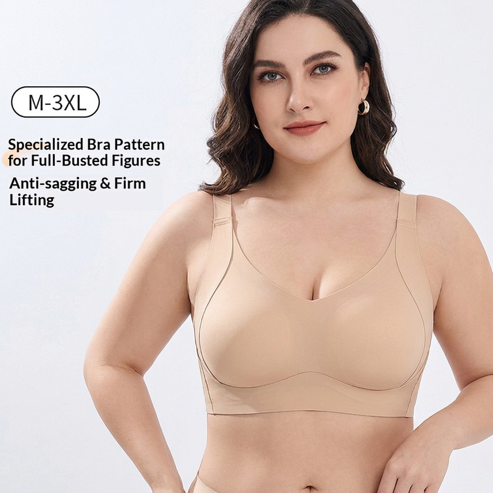 Wire-Free Sporty Solid Push-Up Bra for Women Comfortable Thin Adjustable Soft Support Prevents Sagging Invisible Design