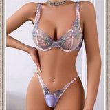 Embroidered Lace Floral Sexy G-string Women's Sexy Lingerie