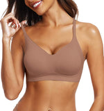 Women Push up Everyday Bras Comfortable Wireless Bralettes V Neck Seamless Bra Smooth Brassiere Wire Free Basic Bras
