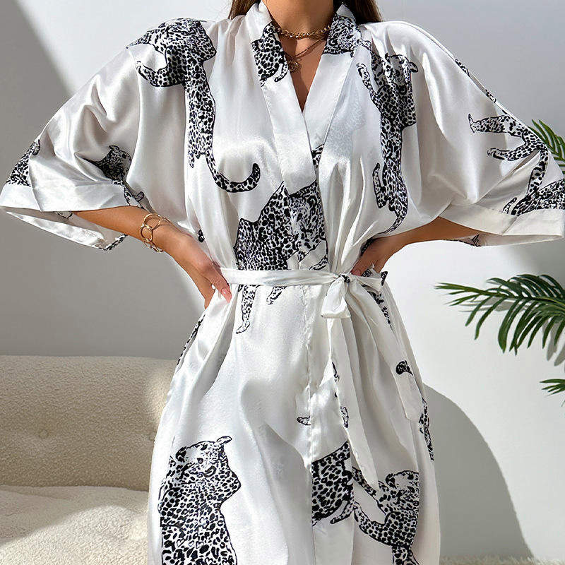 Best-selling Cardigan Draw-up Bathrobe Night Dresses for Woman Simple Bathrobe