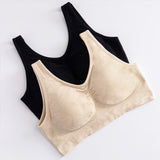 Large Size Shiny Silk Body Shaping Vest Without Underwire Traceless Smooth Surface Women's Fashionable Bras