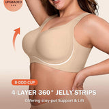 Bras for Women Supportive Wireless Push up Bra Full Coverage No Underwear Seamless Plus Size for Jelly Strip Bra Women