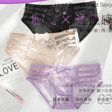 Sexy Strappy Lace Bow Panty for Women | Sheer Mesh Hollow-Out Underwear | Fashion Low-Rise Intimate Briefs
