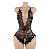 Open-Crotch Strapless One-Piece Dress Hot-selling Best-seller Women's Plus-size Sexy Tight Lace Nylon See-through European
