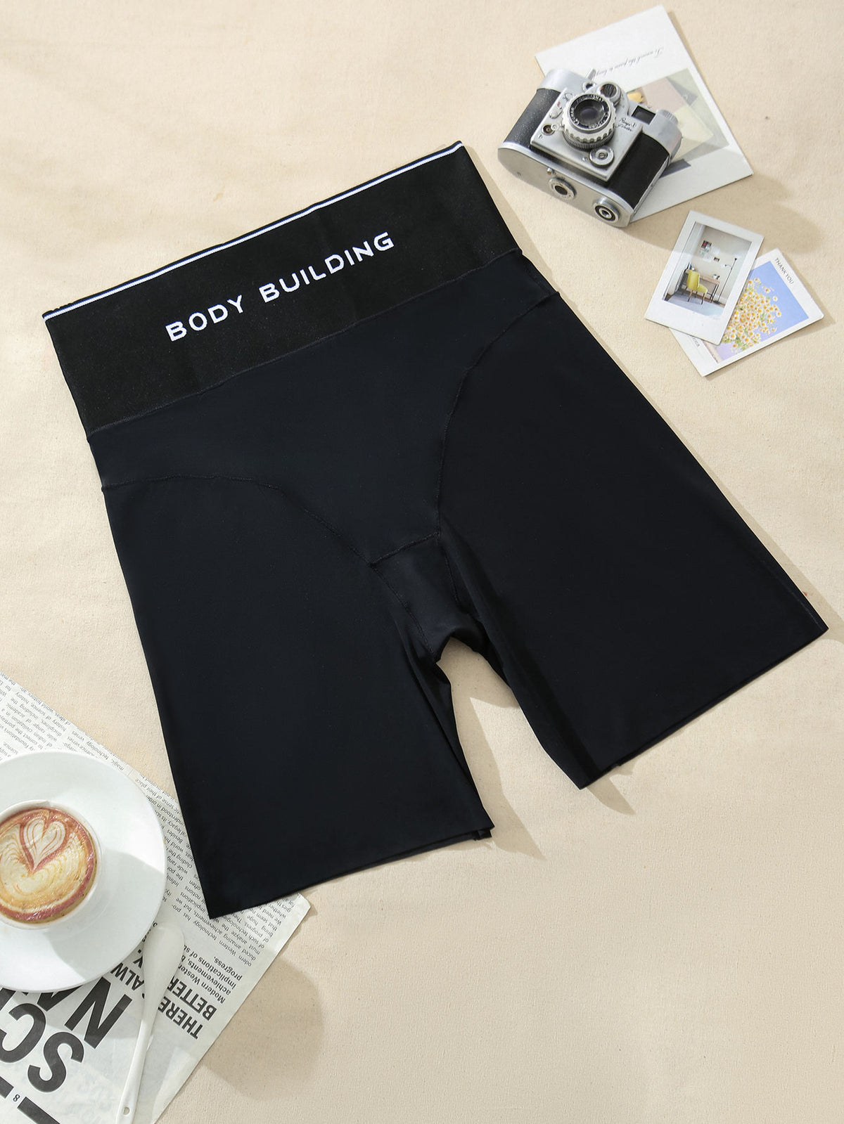 Soft Breathable High-waisted Shaping Hip Lifting Women's Sporty Running Shorts Flat Panties Boyshorts for Daily